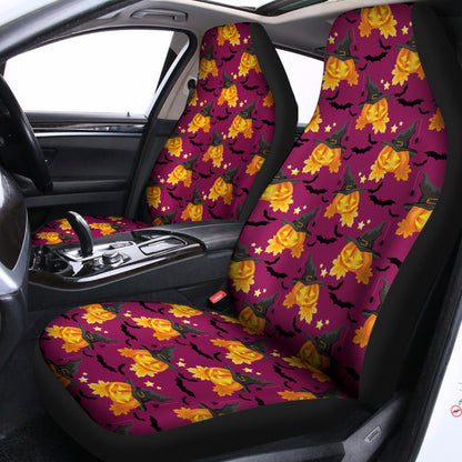 Cute Halloween Pumpkin Witch Print Universal Fit Car Seat Covers
