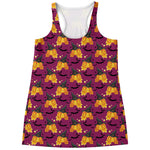 Cute Halloween Pumpkin Witch Print Women's Racerback Tank Top