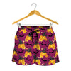 Cute Halloween Pumpkin Witch Print Women's Shorts