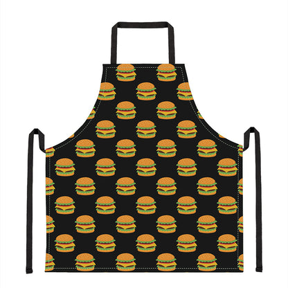 Cute Hamburger Pattern Print Apron