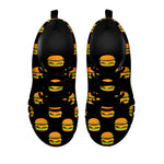 Cute Hamburger Pattern Print Black Sneakers