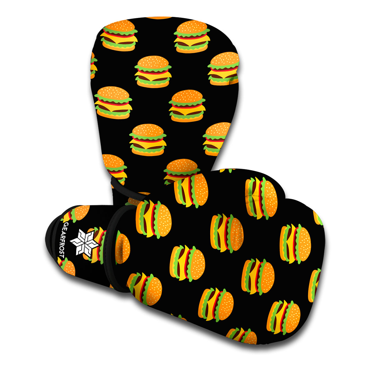 Cute Hamburger Pattern Print Boxing Gloves