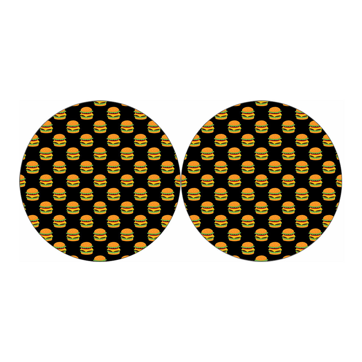 Cute Hamburger Pattern Print Car Coasters