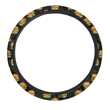 Cute Hamburger Pattern Print Car Steering Wheel Cover