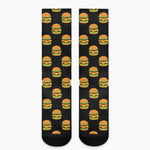 Cute Hamburger Pattern Print Crew Socks