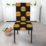 Cute Hamburger Pattern Print Dining Chair Slipcover
