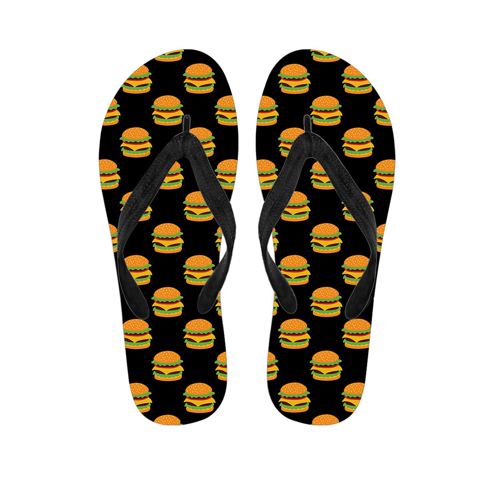 Cute Hamburger Pattern Print Flip Flops