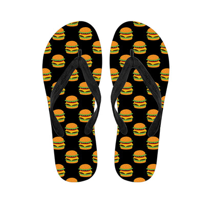 Cute Hamburger Pattern Print Flip Flops