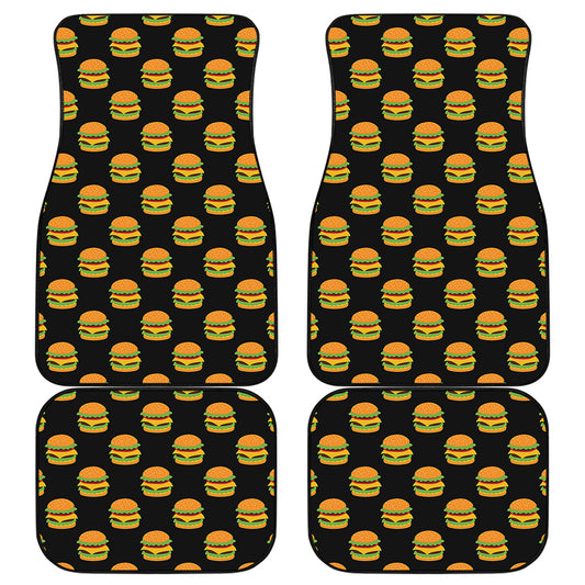Cute Hamburger Pattern Print Front and Back Car Floor Mats