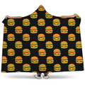Cute Hamburger Pattern Print Hooded Blanket