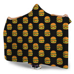 Cute Hamburger Pattern Print Hooded Blanket
