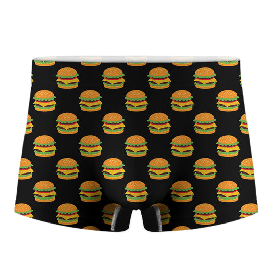 Cute Hamburger Pattern Print Men's Boxer Briefs