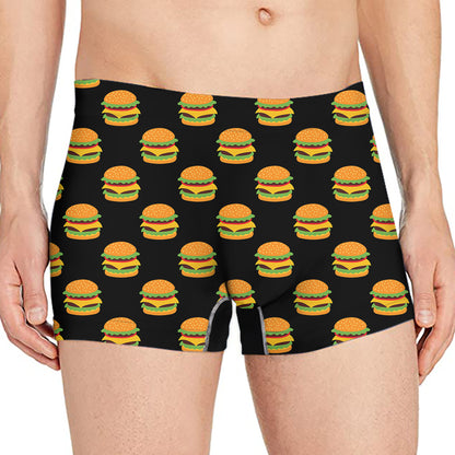 Cute Hamburger Pattern Print Men's Boxer Briefs