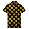 Cute Hamburger Pattern Print Men's Short Sleeve Shirt