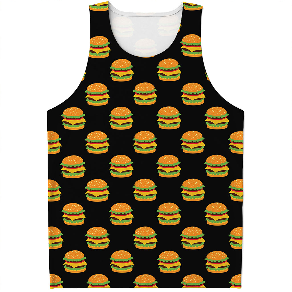 Cute Hamburger Pattern Print Men's Tank Top