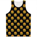 Cute Hamburger Pattern Print Men's Tank Top