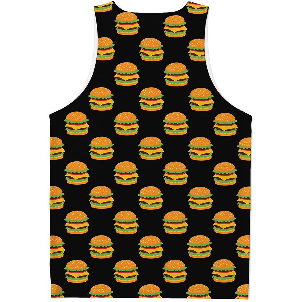 Cute Hamburger Pattern Print Men's Tank Top