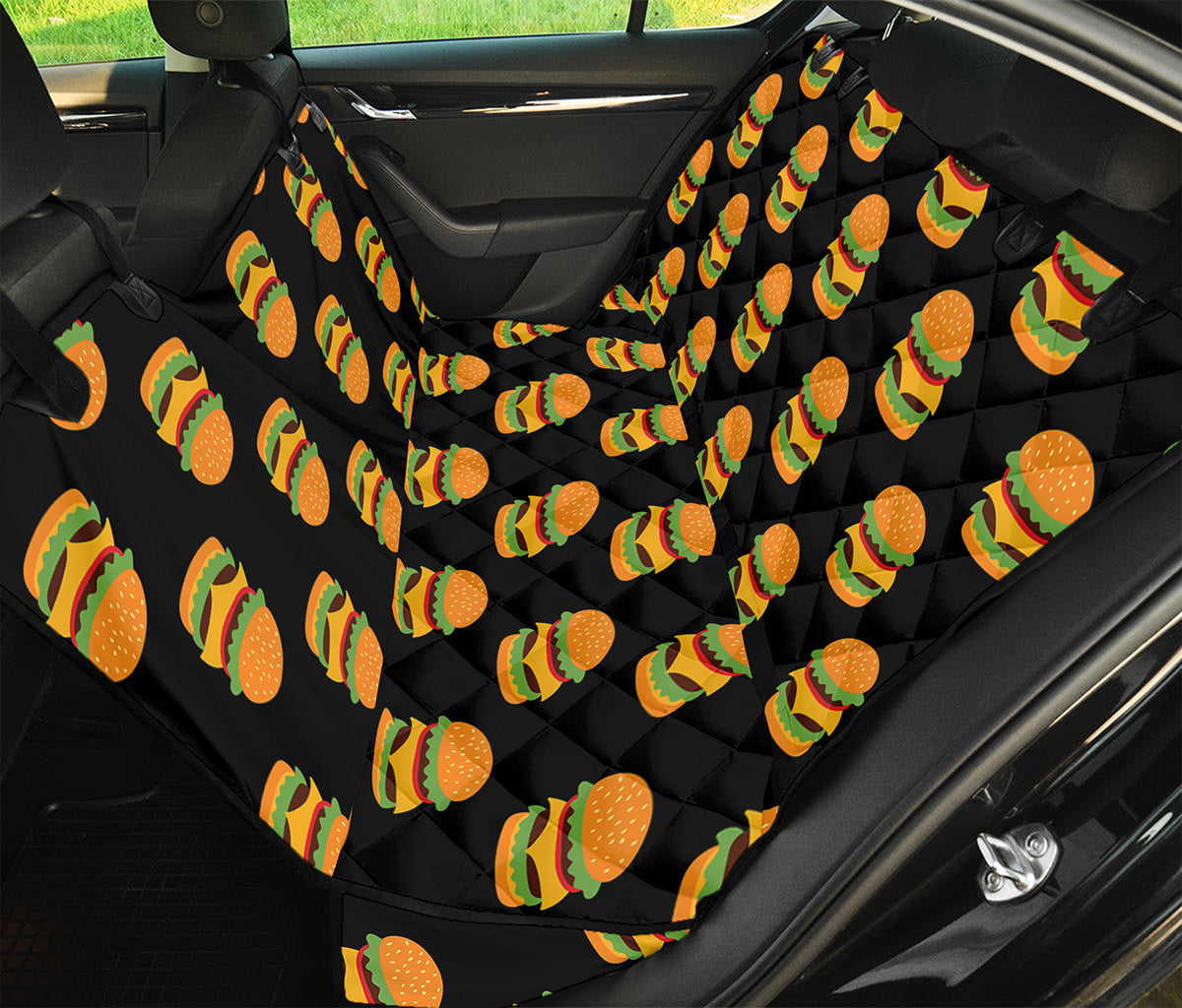 Cute Hamburger Pattern Print Pet Car Back Seat Cover