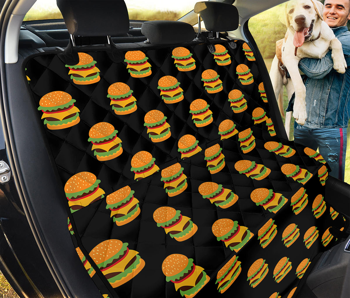 Cute Hamburger Pattern Print Pet Car Back Seat Cover