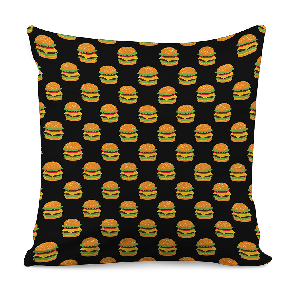 Cute Hamburger Pattern Print Pillow Cover