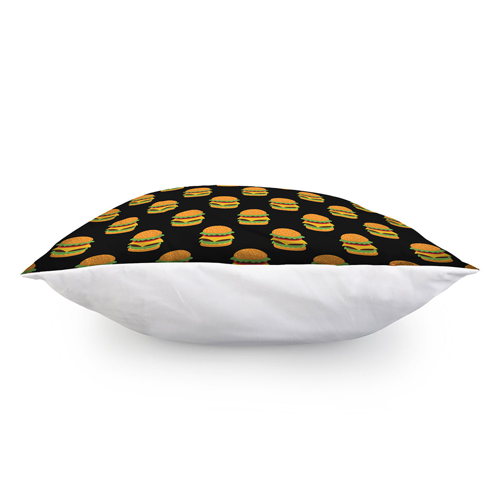 Cute Hamburger Pattern Print Pillow Cover