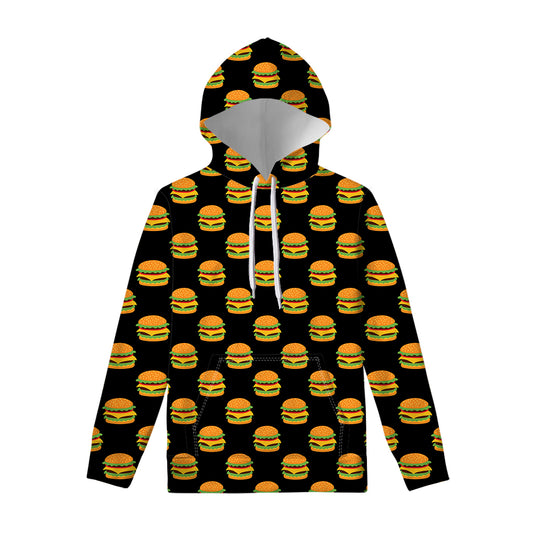 Cute Hamburger Pattern Print Pullover Hoodie