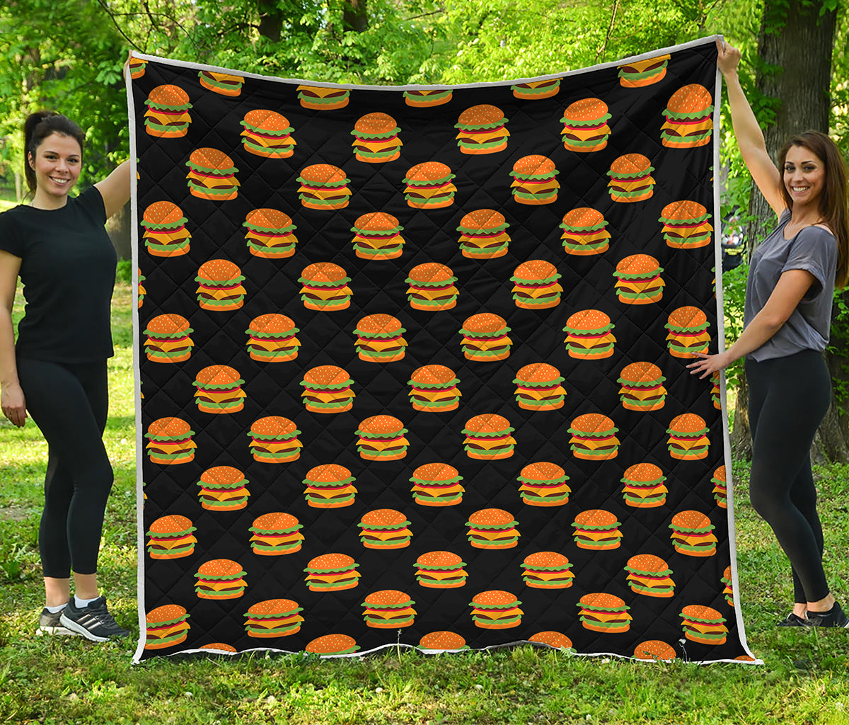 Cute Hamburger Pattern Print Quilt