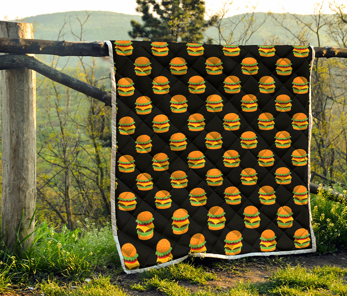 Cute Hamburger Pattern Print Quilt