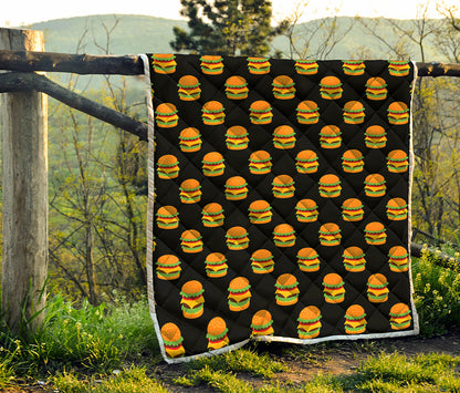 Cute Hamburger Pattern Print Quilt