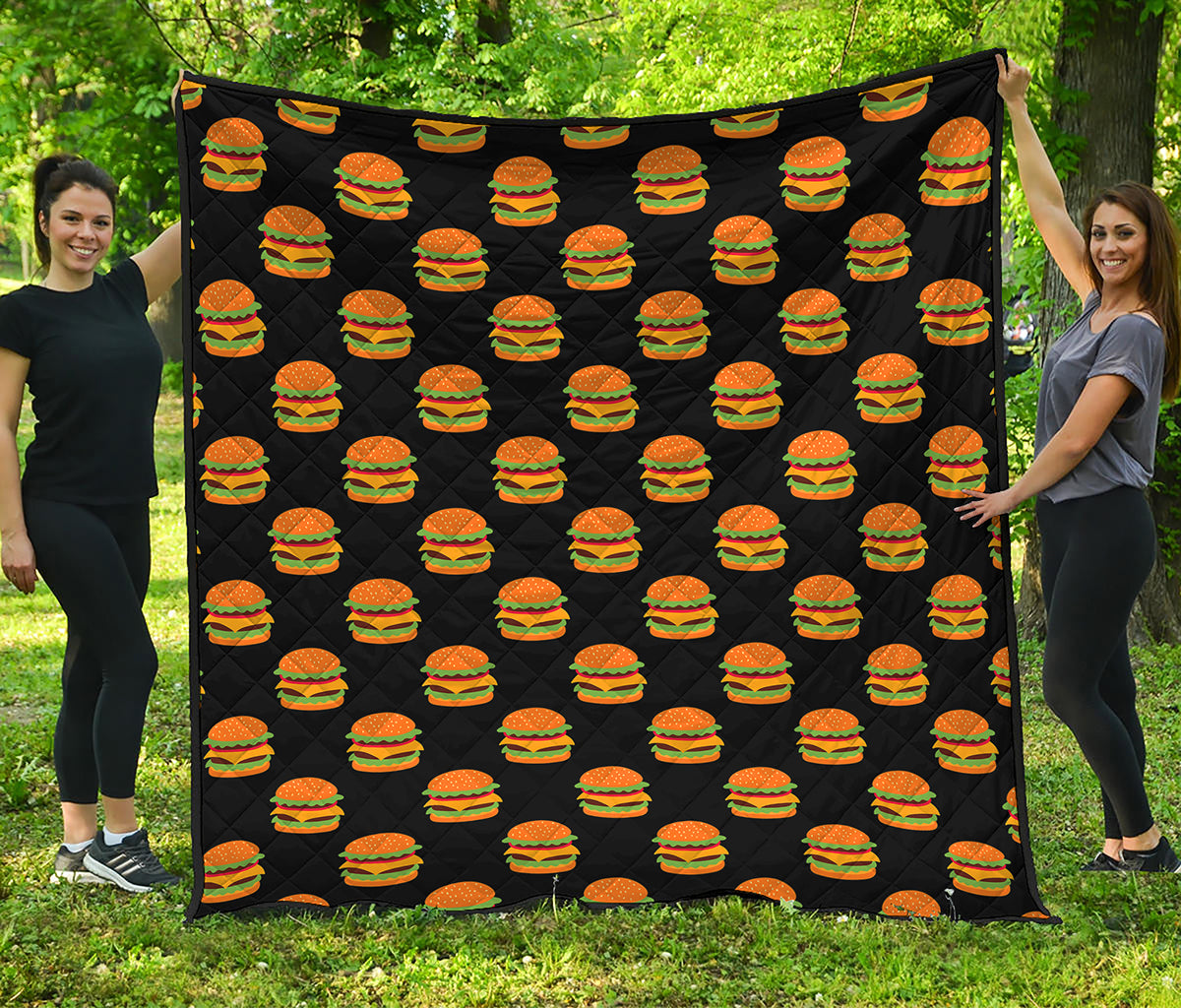 Cute Hamburger Pattern Print Quilt