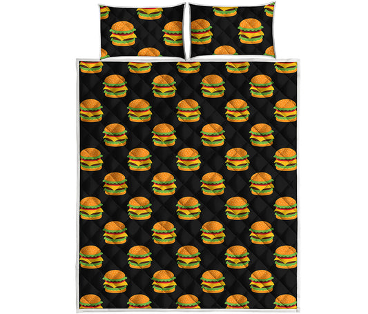 Cute Hamburger Pattern Print Quilt Bed Set