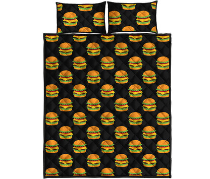 Cute Hamburger Pattern Print Quilt Bed Set