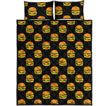 Cute Hamburger Pattern Print Quilt Bed Set