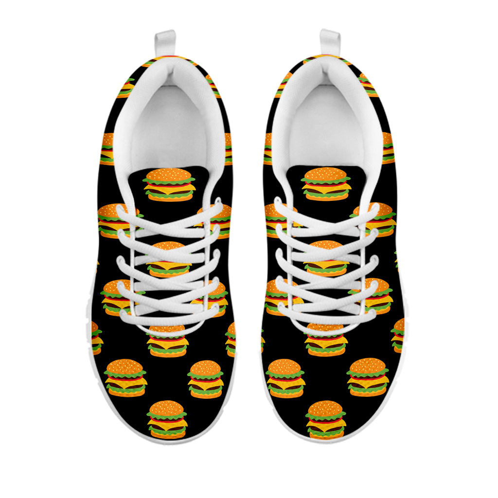 Cute Hamburger Pattern Print White Sneakers
