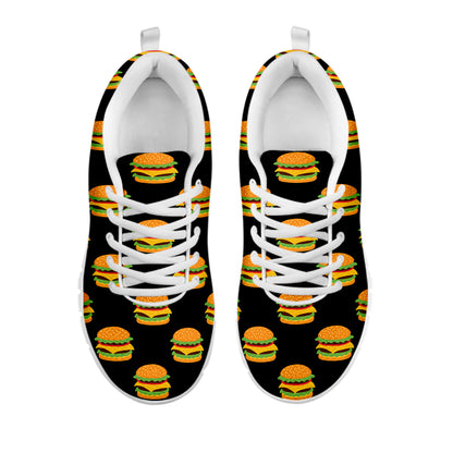 Cute Hamburger Pattern Print White Sneakers