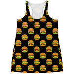 Cute Hamburger Pattern Print Women's Racerback Tank Top