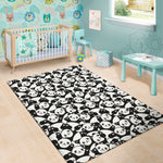 Cute Happy Panda Pattern Print Area Rug