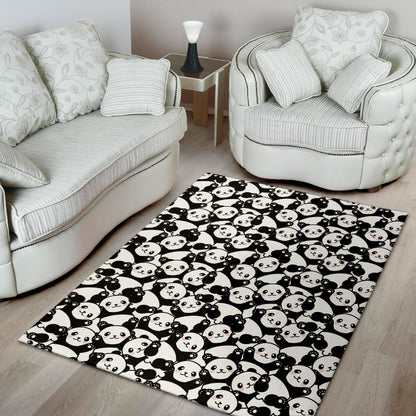 Cute Happy Panda Pattern Print Area Rug