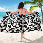 Cute Happy Panda Pattern Print Beach Sarong Wrap