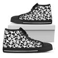 Cute Happy Panda Pattern Print Black High Top Sneakers