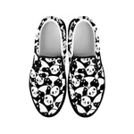 Cute Happy Panda Pattern Print Black Slip On Shoes