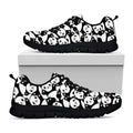 Cute Happy Panda Pattern Print Black Running Shoes
