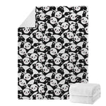 Cute Happy Panda Pattern Print Blanket
