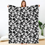 Cute Happy Panda Pattern Print Blanket