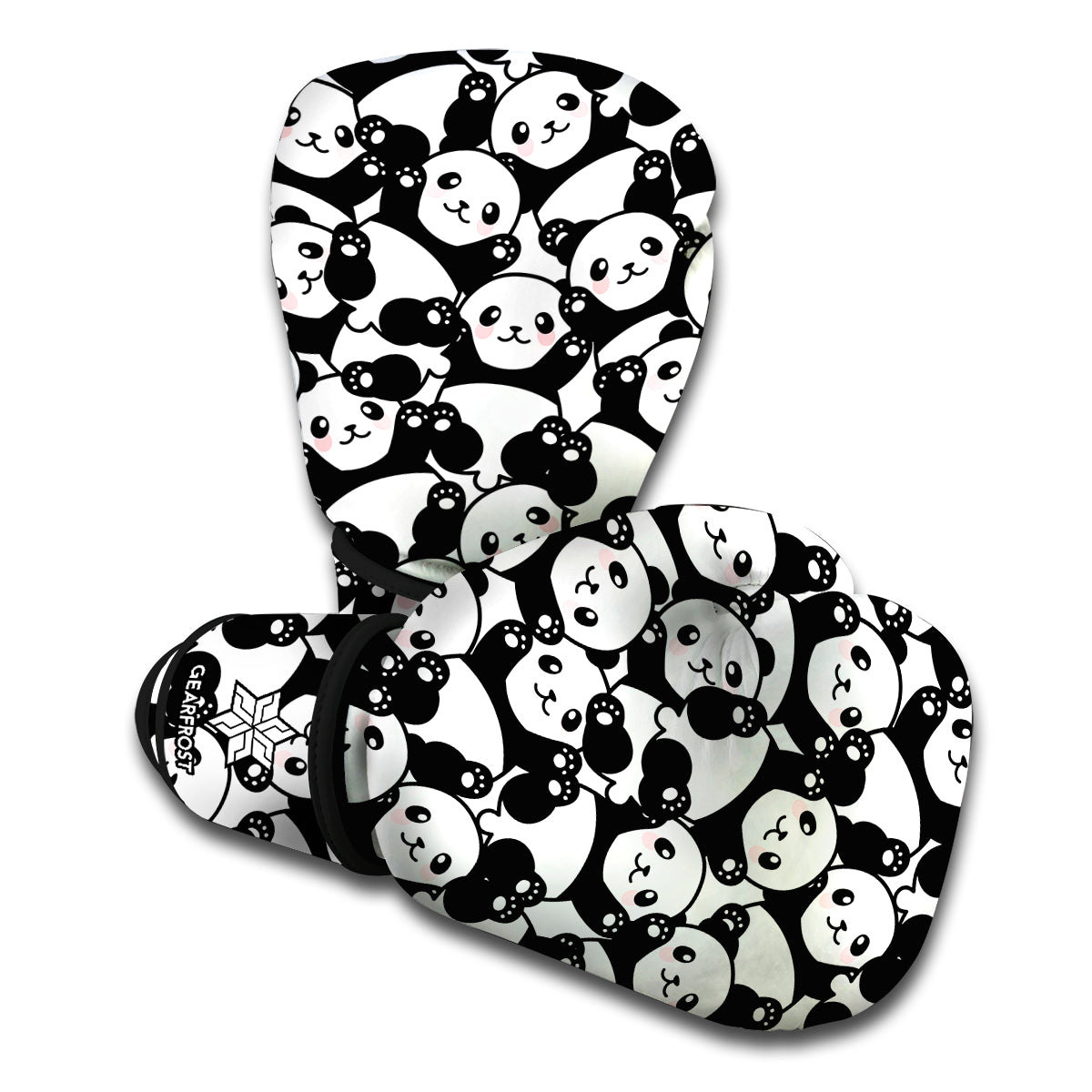 Cute Happy Panda Pattern Print Boxing Gloves