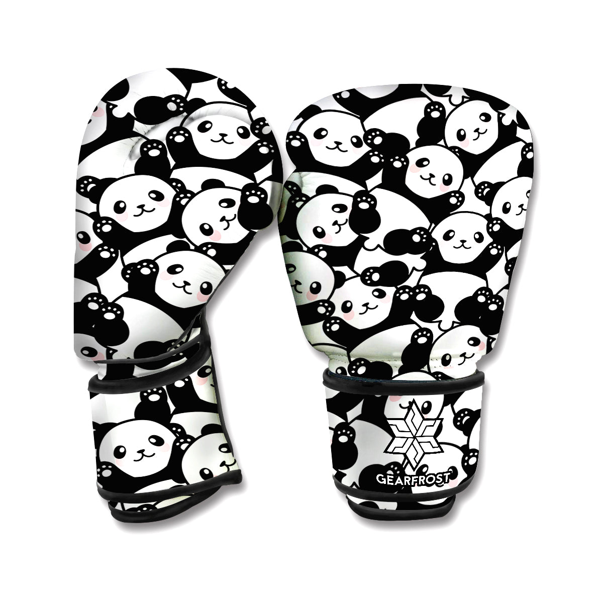 Cute Happy Panda Pattern Print Boxing Gloves