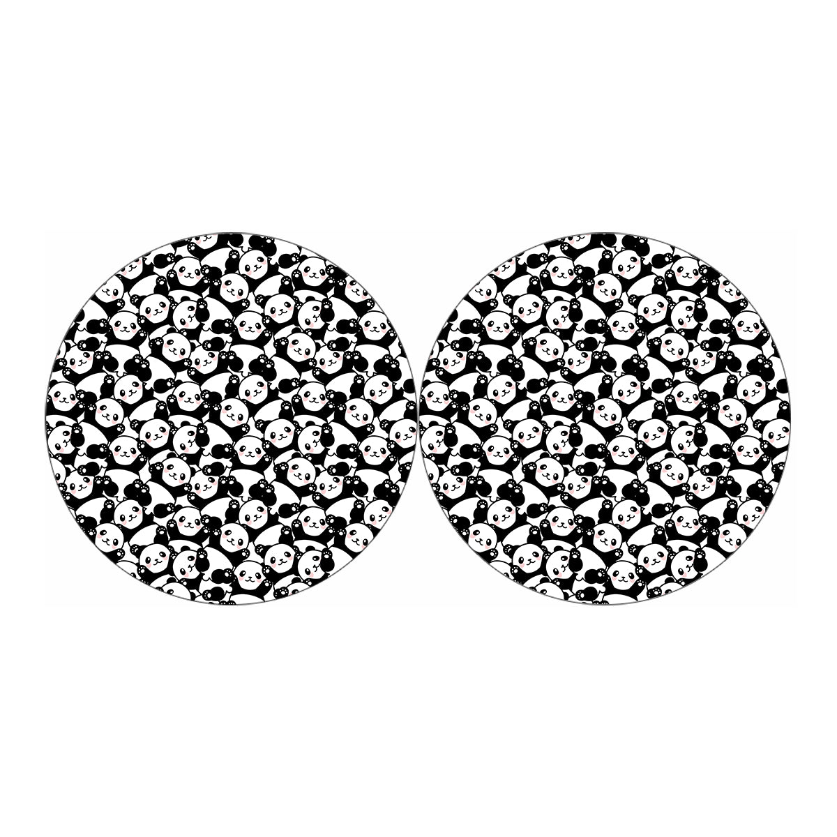 Cute Happy Panda Pattern Print Car Coasters