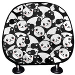 Cute Happy Panda Pattern Print Car Headrest Covers