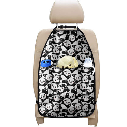 Cute Happy Panda Pattern Print Car Seat Organizers