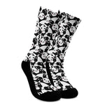 Cute Happy Panda Pattern Print Crew Socks